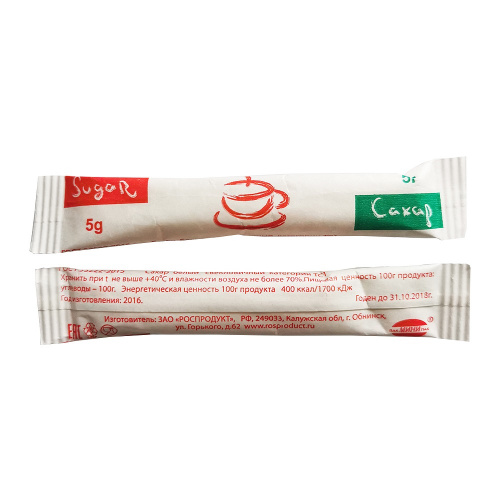 Сахар порционный белый свекловичный "Роспродукт" (0,005кг) упак. 2000 шт.