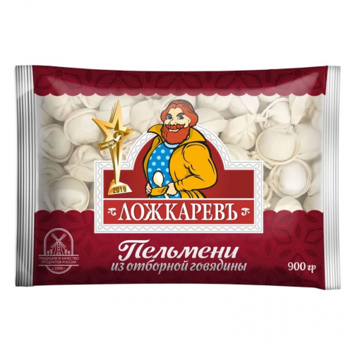 Пельмени "Ложкаревъ" из говядины (0,9кг)