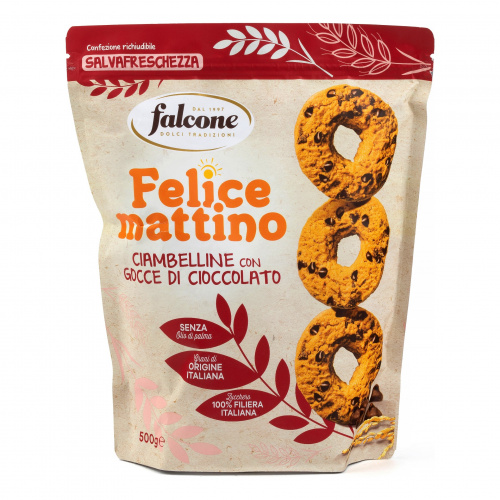 Печенье сдобное с шоколадной крошкой, Falcone (0,500кг)