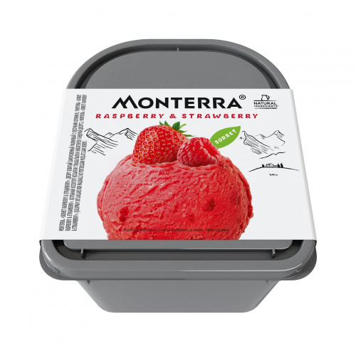 Мороженое Сорбет малина-клубника, Monterra (1,550кг)