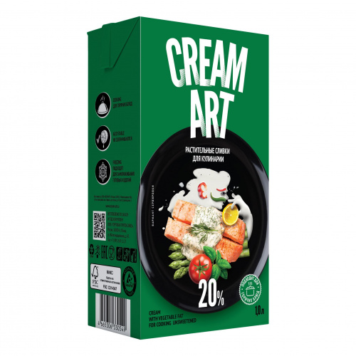 Сливки растительные без сахара  CREAMART 20% (1л)
