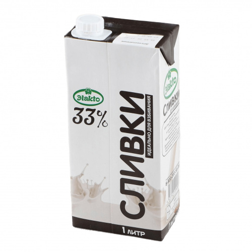 Сливки ультрапастеризованные Эlakto 33% (1л)