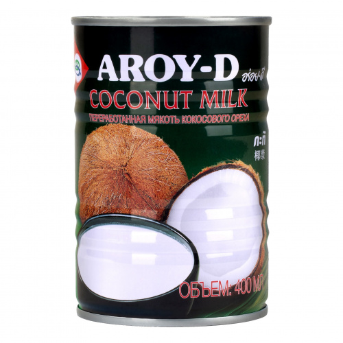 Кокосовое молоко "Aroy-D" 60% кокос 19% раст.жиры (0,4л)