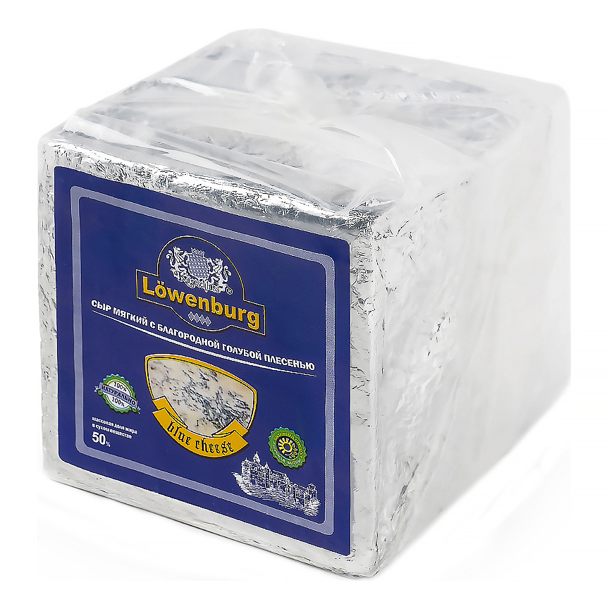 Сыр мягкий с благородной голубой плесенью Lowenburg TM Käsesch  50% (1,000 кг)