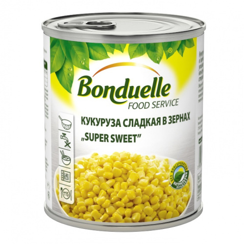 Кукуруза сладкая в зернах Бондюэль "Super sweet" (0,850кг)