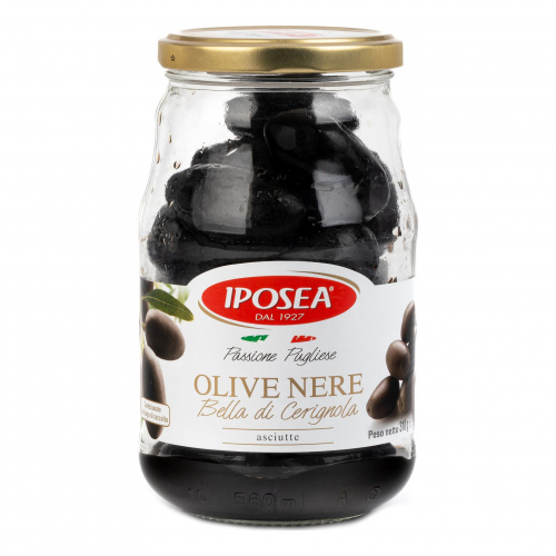 Маслины Белла Чериньола с косточкой, без жидкости, IPOSEA (0,310кг)