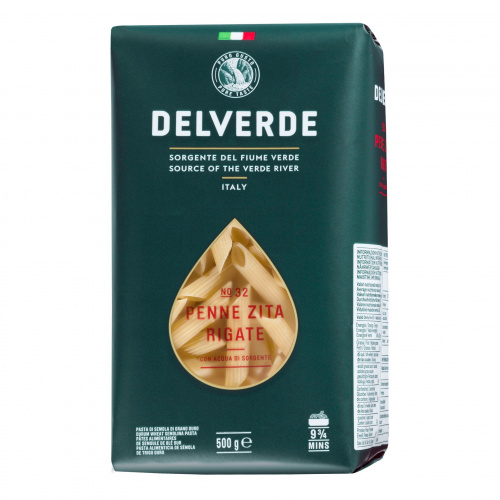 Паста № 032 Пенне Зита Ригате, Delverde (0,500кг)
