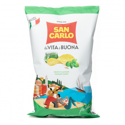 Чипсы со вкусом соуса песто, San Carlo (0,150кг)