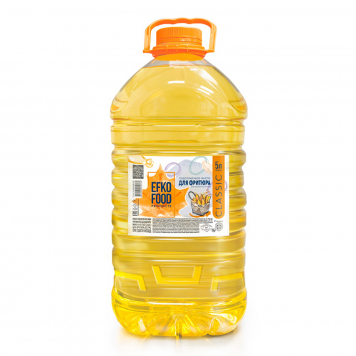 Масло подсолнечное фас. EFKO FOOD Classic для фритюра раф дез ( 5 л/4,600 кг)