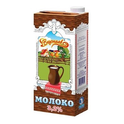 Молоко "Вкусняев" 3,2% жирности (1л)