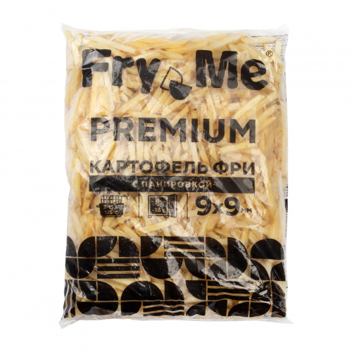 Картофель Фри с панировкой/кожурой Fry Me Премиум  9*9 мм (2,5кг)