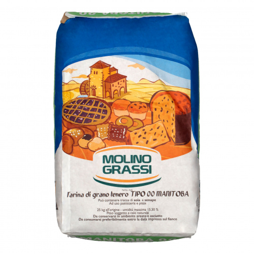 Мука  из мягких сортов пшеницы для выпечки "ОО" Манитоба "Молино Грасси" (25 кг)