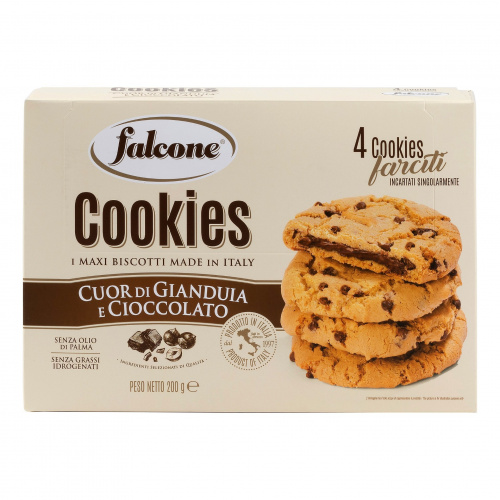 Печенье сахарное Cookies с ореховым кремом, Falcone (0,200кг)