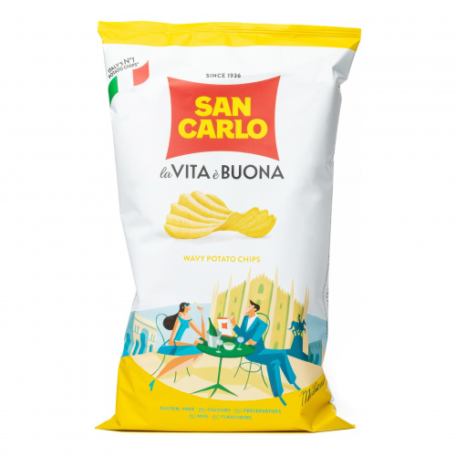 Чипсы картофельные Рифленые, San Carlo (0,180кг)