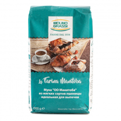 Мука пшеничная из мягких сортов пшеницы Манитоба, Molino Grassi (1кг)