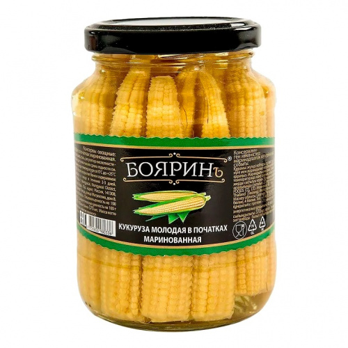Кукуруза молодая в початках маринованная Бояринъ с/б (0,340кг)