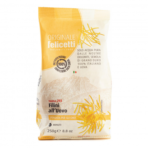 Паста № 293 Филини с добавлением яиц, Felicetti (0,250кг)