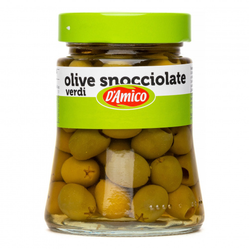 Оливки зеленые без косточки, D`Amico (0,290кг)