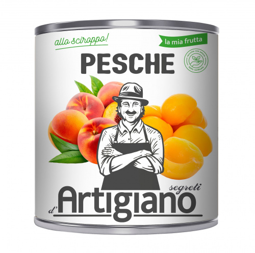 Персики в сиропе половинками ARTIGIANO (3кг)