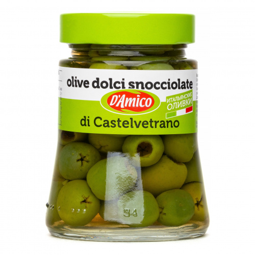 Оливки Кастельветрано (Ноччелара) без косточки, D`Amico (0,290кг)