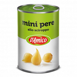 Груши мини в сиропе, D'Amico (0,420кг)